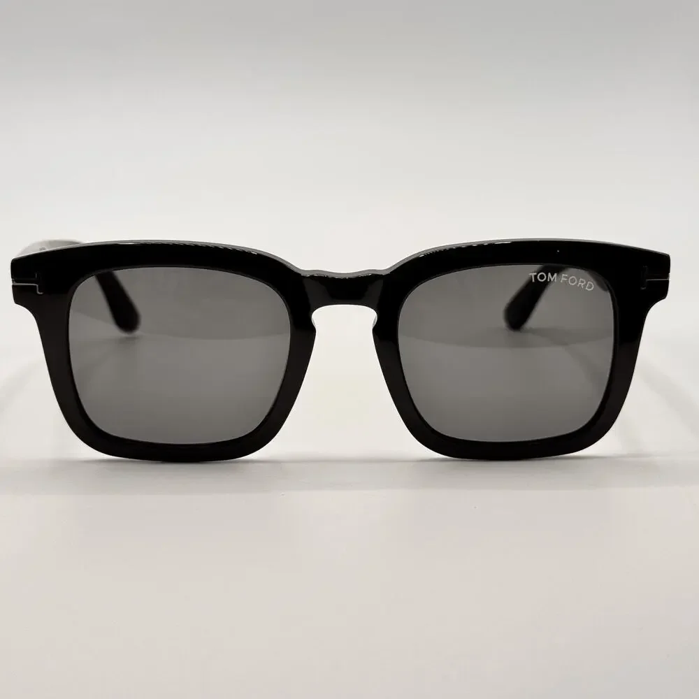 Tom Ford Sunglasses Dax TF751-N 01A Black Square Frame Gray Lens 50-22-145 New